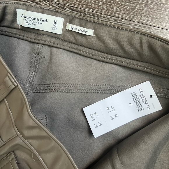 Abercrombie & fitch the 90s relaxed jean high rise vegan leather - Picture 5 of 8